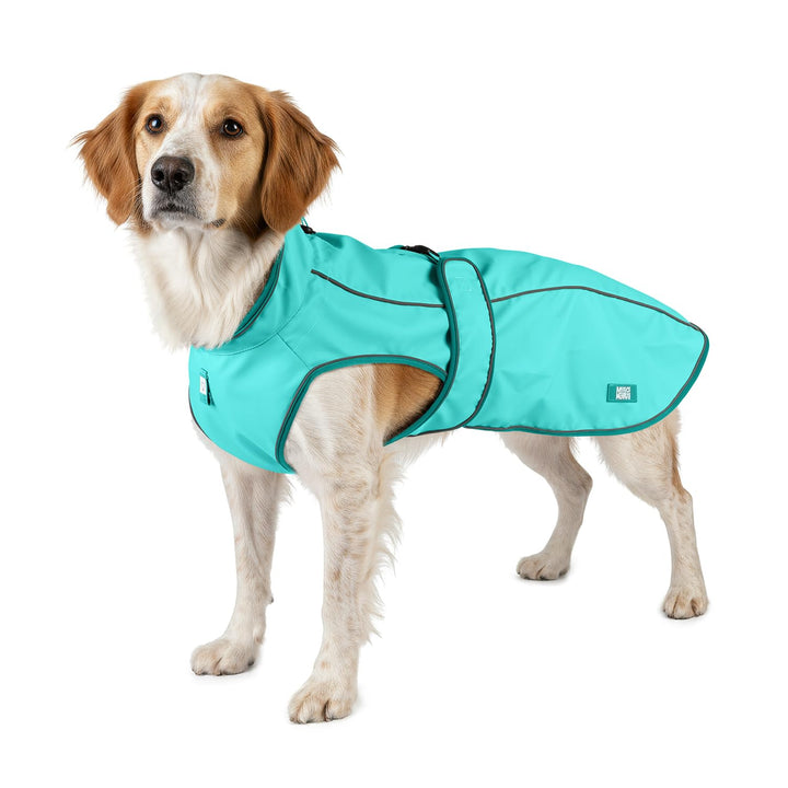 Max &amp; Molly Regenmantel Hund wasserdicht, S, Turquoise, Sportliche Regenjacke für Hunde mit verstell