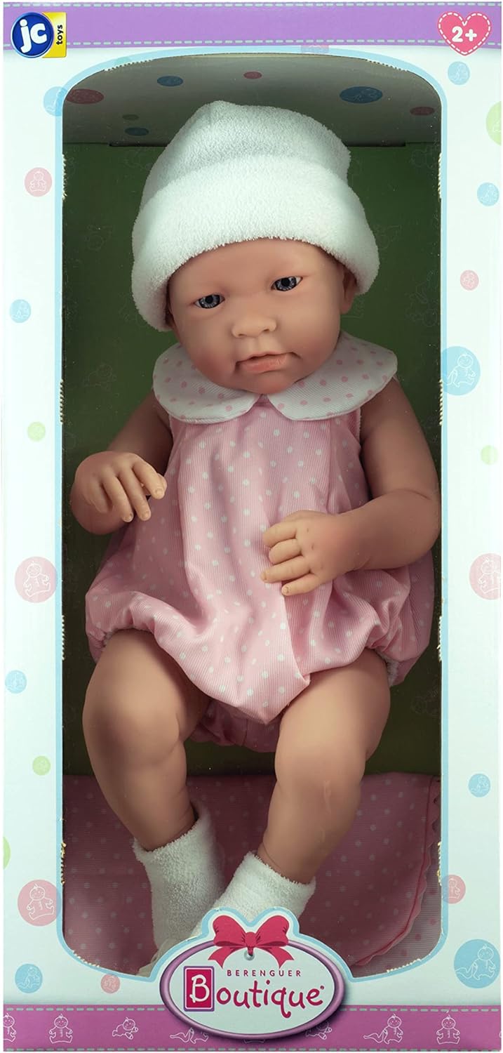 JC Toys La Newborn - Realistische 17 "anatomisch korrekte" REAL GIRL "Babypuppe Rose, Rose
