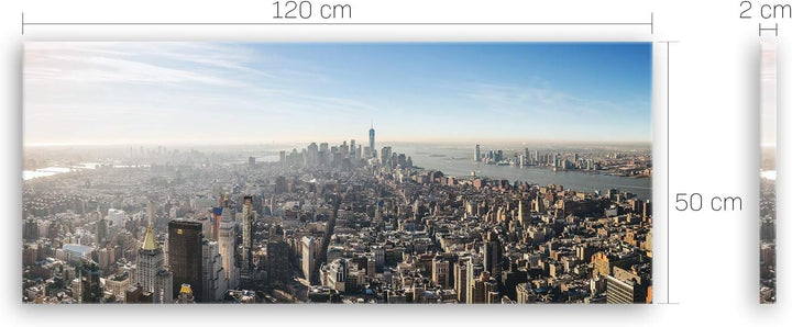 ge Bildet Bild auf Leinwand | Manhattan - New York City H in 120x50 cm als Panorama Wandbild XXL | W