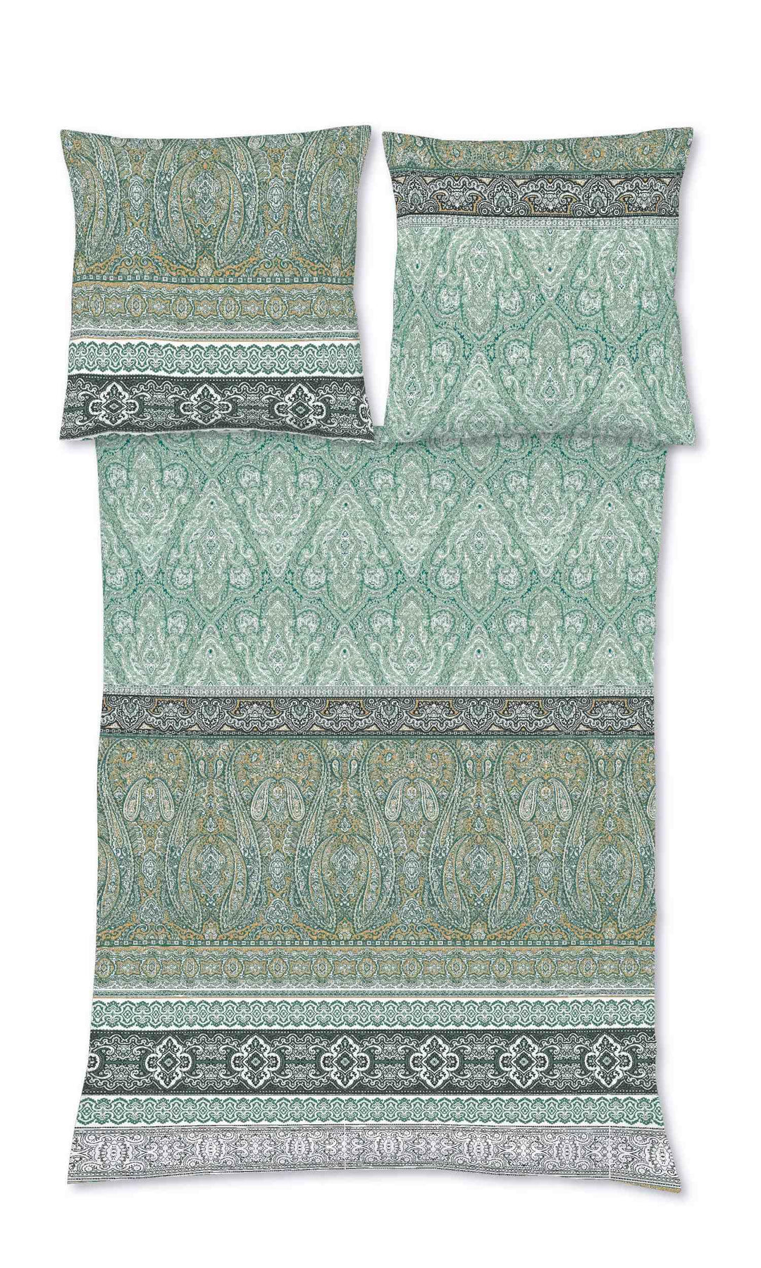 fleuresse Mako-Satin Bettwäsche Modern Classic Oldham Herbs 1 Bettbezug 155 x 220 cm + 1 Kissenbezug