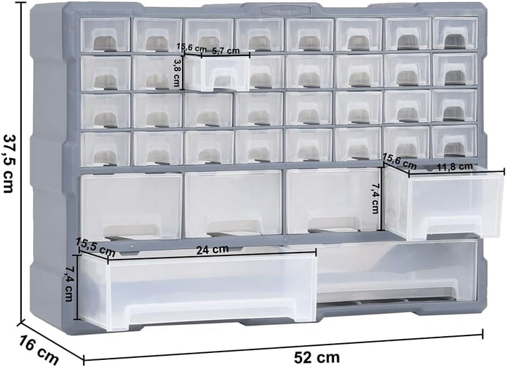 vidaXL Multi-Schubladen Organizer mit 40 Schubladen Sortierkasten Sortimentskasten Sortimentskoffer