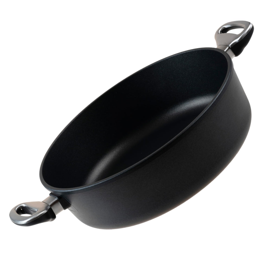 Pfannen Harecker Kochtopf/Bratentopf 32 cm Ø | robuster Aluguss | PFOA-freie Antihaftbeschichtung |