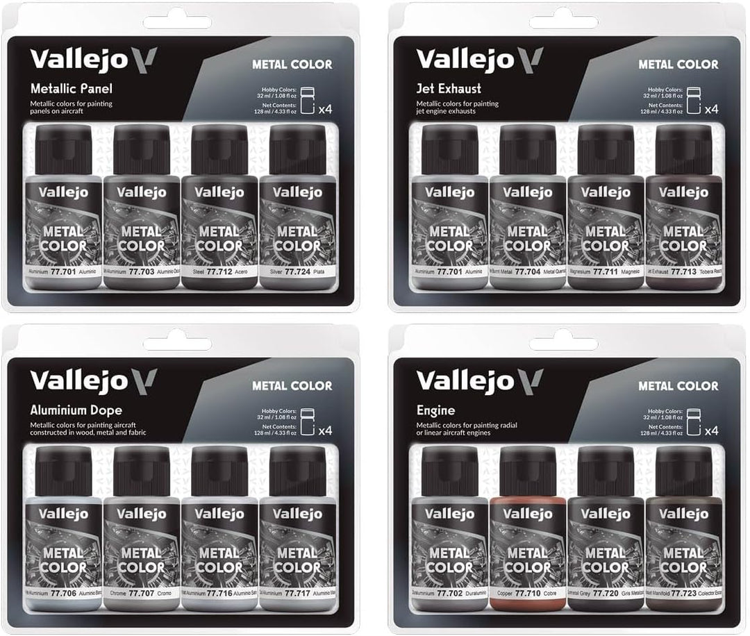 Vallejo 077601 Modellbausatz, verschieden, 32 ml (4er Pack)