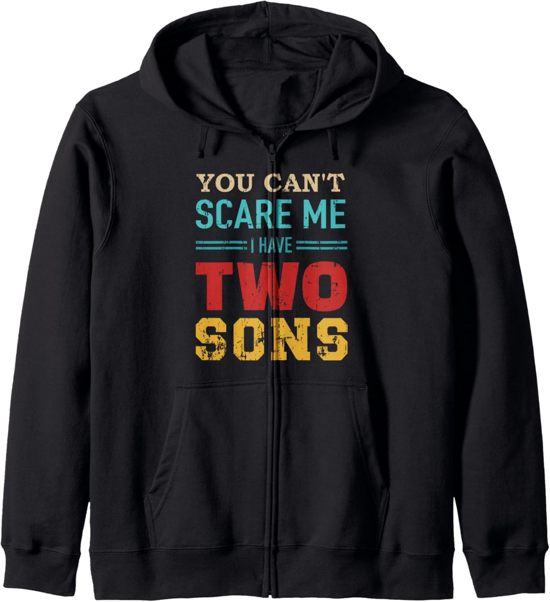 Nicht erschrecken Spruch zwei Söhne Mama Papa vintage Kapuzenjacke