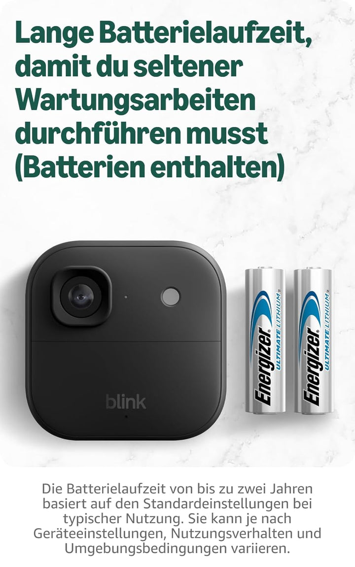 Blink Outdoor 2K+ Kameras mit Blink Videotürklingel 2K+ (neueste Generation), Schwarz, inkl. Sync Mo
