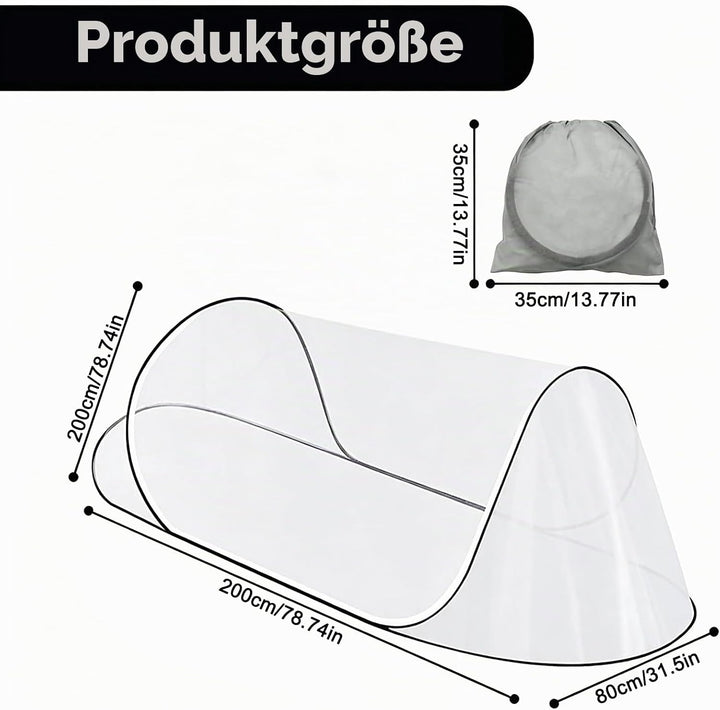 Pop-Up Moskitonetz Bett 200 x 80 x 56cm, Tragbares Faltbares Moskitonetz, Mückennetz Reise, Moskitoz