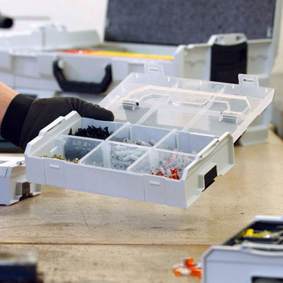 Bosch Sortimo L BOXX Mini anthrazit | 3 Stk. im Set Deckel transparent | Ideale Aufbewahrungsbox Sor