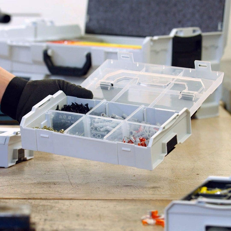 Bosch Sortimo L BOXX Mini anthrazit | 3 Stk. im Set Deckel transparent | Ideale Aufbewahrungsbox Sor