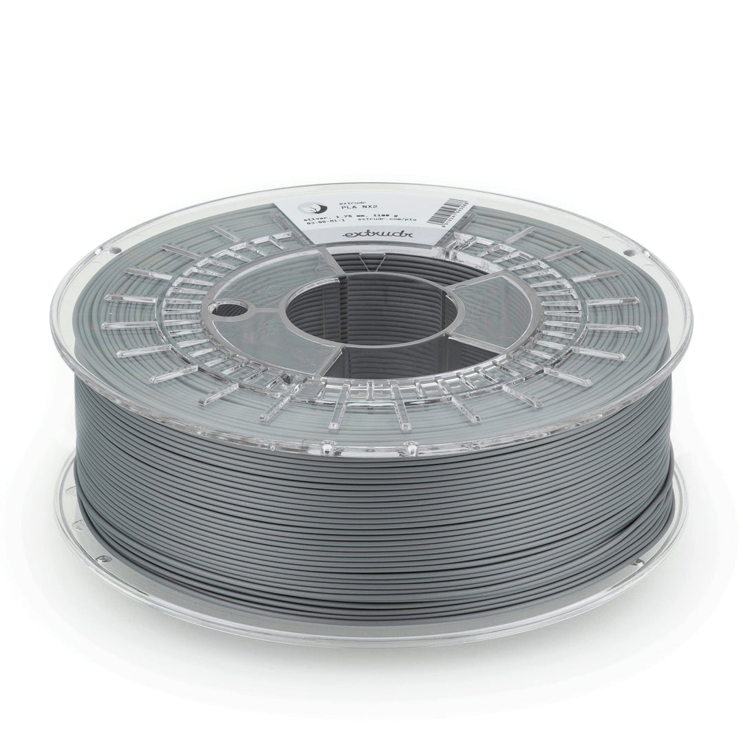 extrudr® PLA NX2 MATT ø1.75mm (1kg) 'METALLIC GRAU MATT' - 3D Drucker Filament - Made in Austria