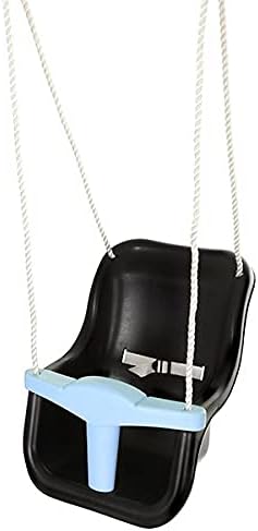 Hörby Bruk Babyschaukel (Kinderschaukel/Schaukel) Kunststoff, schwarz hellblau, hohe Rückenlehne, ma