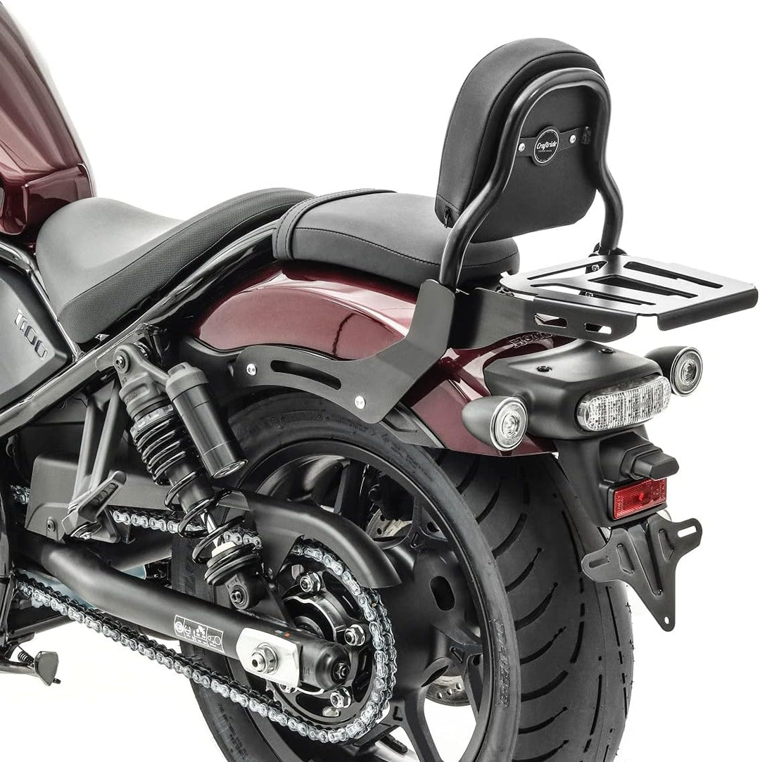 Sissy Bar XS3 Kompatibel für Honda Rebel 1100 2021 mit Gepäckträger schwarz