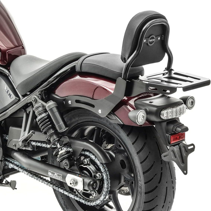 Sissy Bar XS3 Kompatibel für Honda Rebel 1100 2021 mit Gepäckträger schwarz