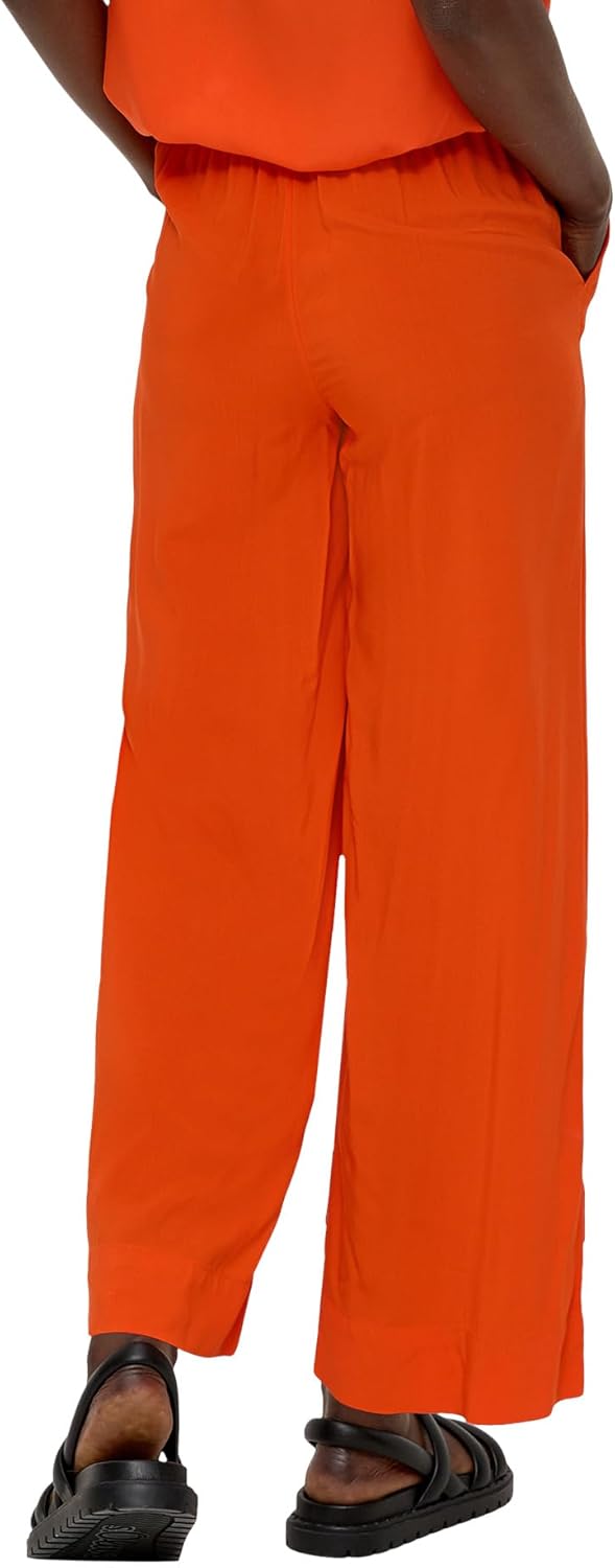 s.Oliver Damen Hose lang, Wide Leg Hose Lang, Wide Leg 48 Orange, 48 Orange