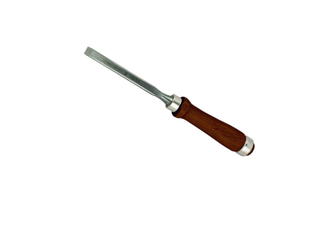 ULMIA Stechbeitel 10 mm mit braunem Griff Gesamtlänge 285 mm inklusive dunklem Holzheft, 167-10