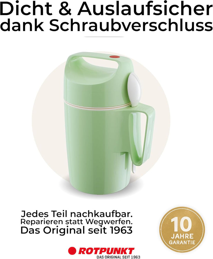 ROTPUNKT Thermobehälter für Essen 0,85L inkl. Löffel – Thermo Lunchbox Heiss & Kalt I Made in German