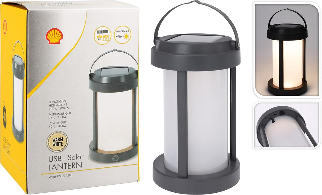 Shell Solar Campinglampe - wiederaufladbare LED - 100 Lumen - IP64 wasserdicht - tragbare Campinglam