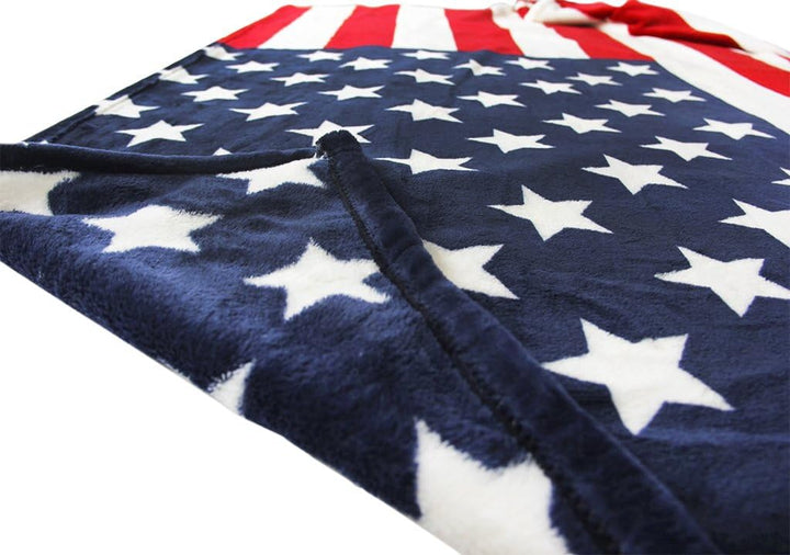 JINTN Premium Flanell Kuscheldecke Super Soft Wendedecke Wohndecke mit Amerikanische Flagge Muster D