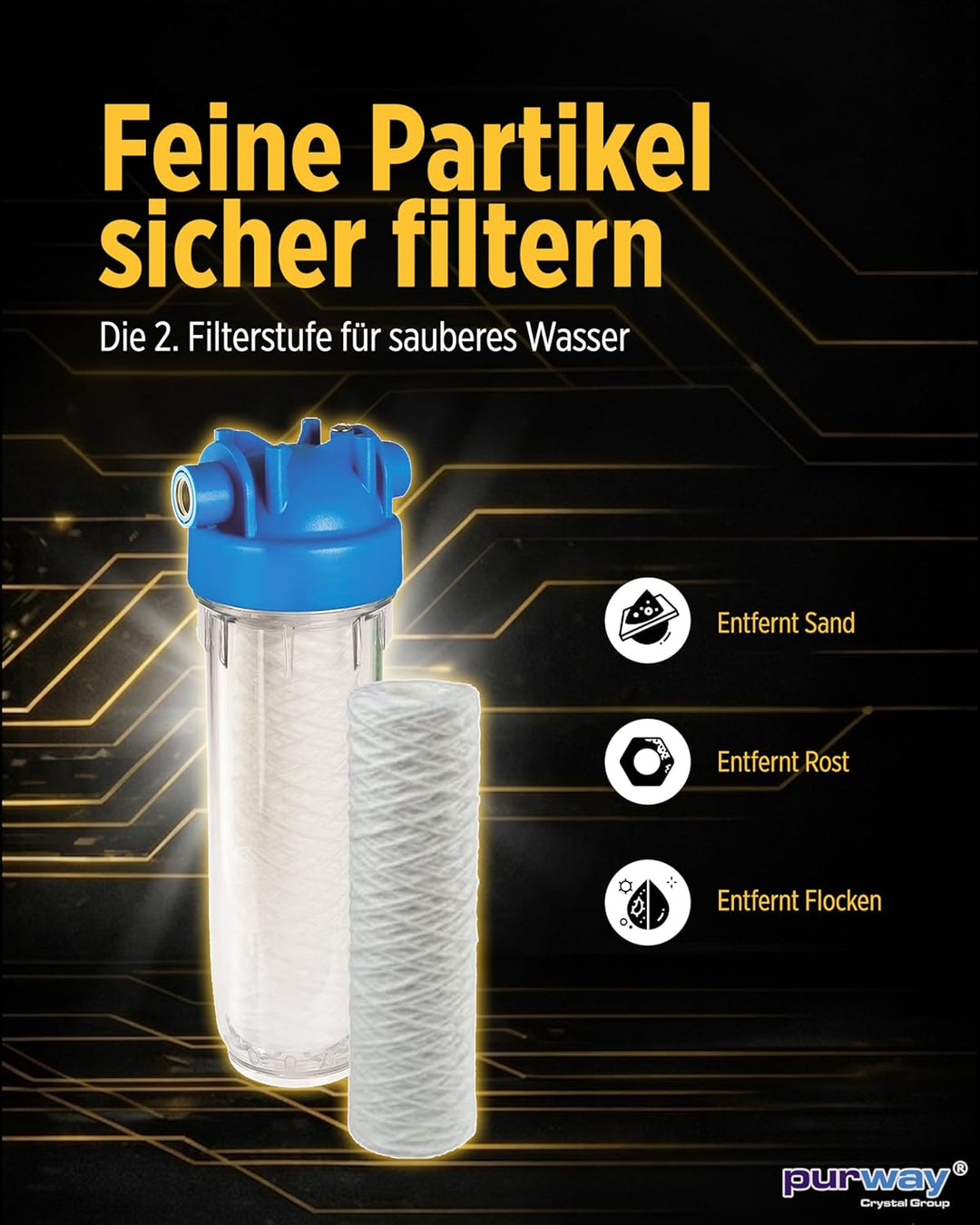 purway® HYDRA Rainmaster Trio RLH LA 1" Wasserfiltergehäuse plus Filter