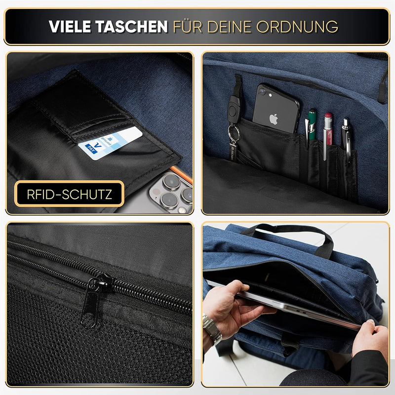 MALONUS Laptoptasche 15,6" | Gepäcktägertasche für Büro | Fahrradtasche für Studium | Arbeitstasche