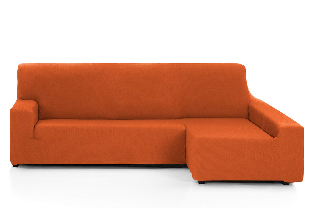 Martina Home - Elastischer Bezug für Sofa, Modell Túnez, Eckteil rechts, Stoff, Orange, 3-Sitzer lan