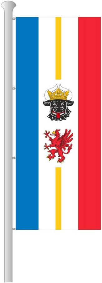 Deitert Bundesland-Flagge Mecklenburg-Vorpommern – 150x500 cm Mecklenburg-Vorpommern Fahne mit Wappe