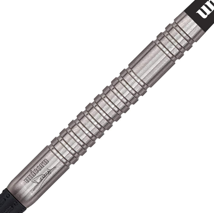Unicorn Maestro 90% Tungsten-Dimitri Van Den Bergh Dartpfeile mit Stahlspitze 18 g Schwarz/Rot/Orang