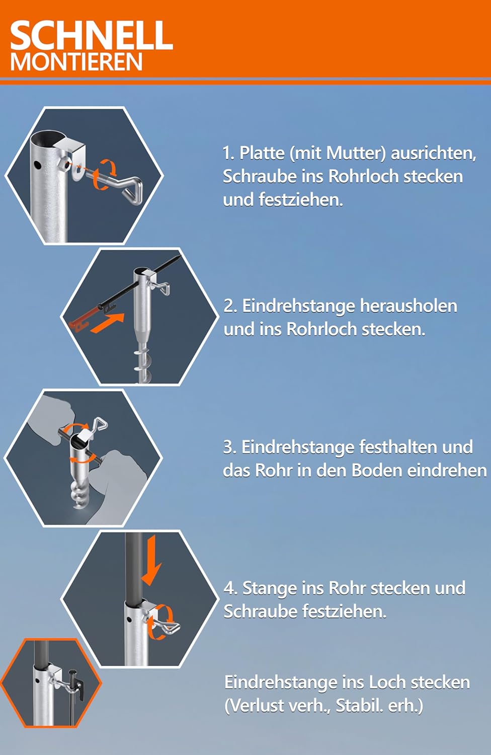 4smile Sonnenschirm Strand 3-IN-1-SET, Ø180 cm Strandschirm windfest stabil + Schutzhülle + Eindrehb
