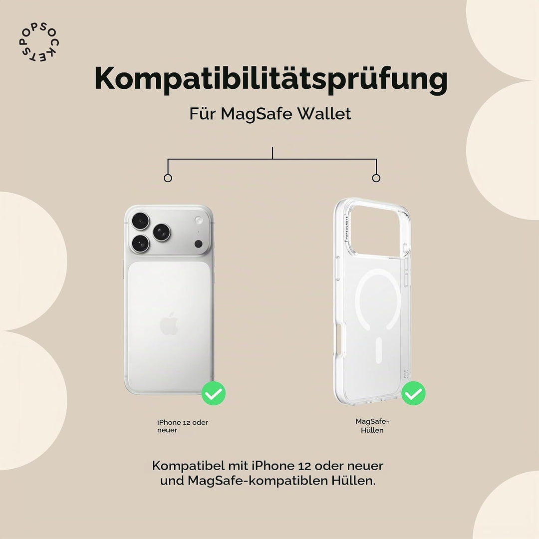 PopSockets: PopWallet+ für MagSafe - Inklusive Adapterring für MagSafe - Kartenhalter mit integriert