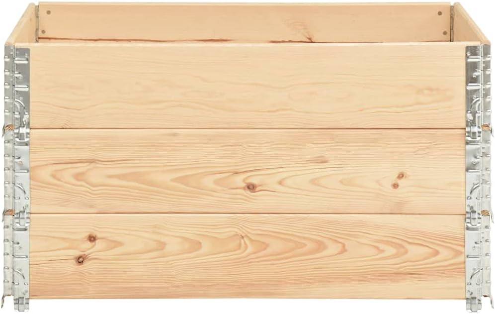 vidaXL 3X Kiefernholz Massiv Palettenrahmen Aufsatzrahmen Hochbeet Gartenbeet Pflanzbeet Europalette
