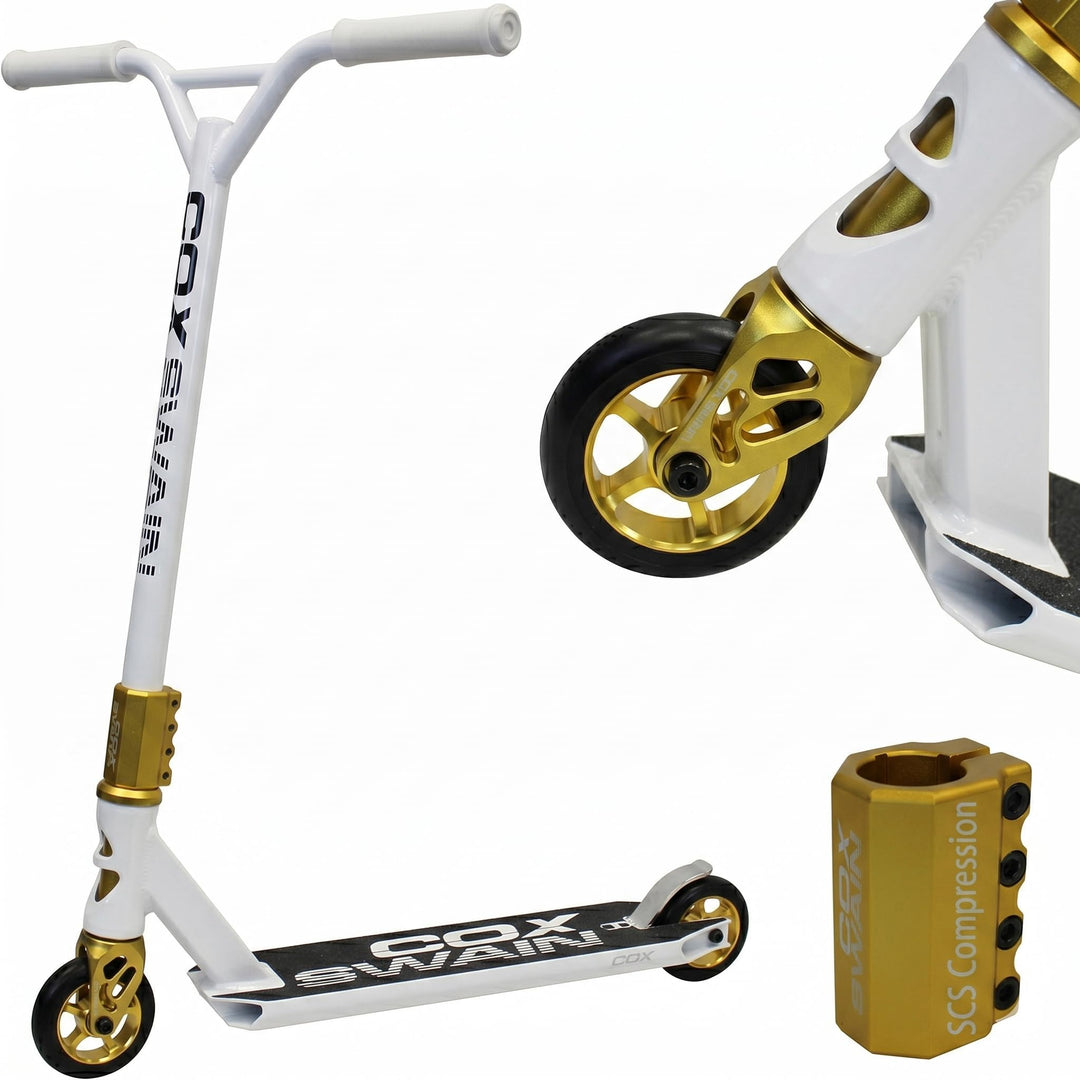 Cox Swain Stunt Scooter X-385, SCS-Kompression, CNC Fork, 100mm PU/Alu Rollen, ABEC 9, Kinder + Erwa
