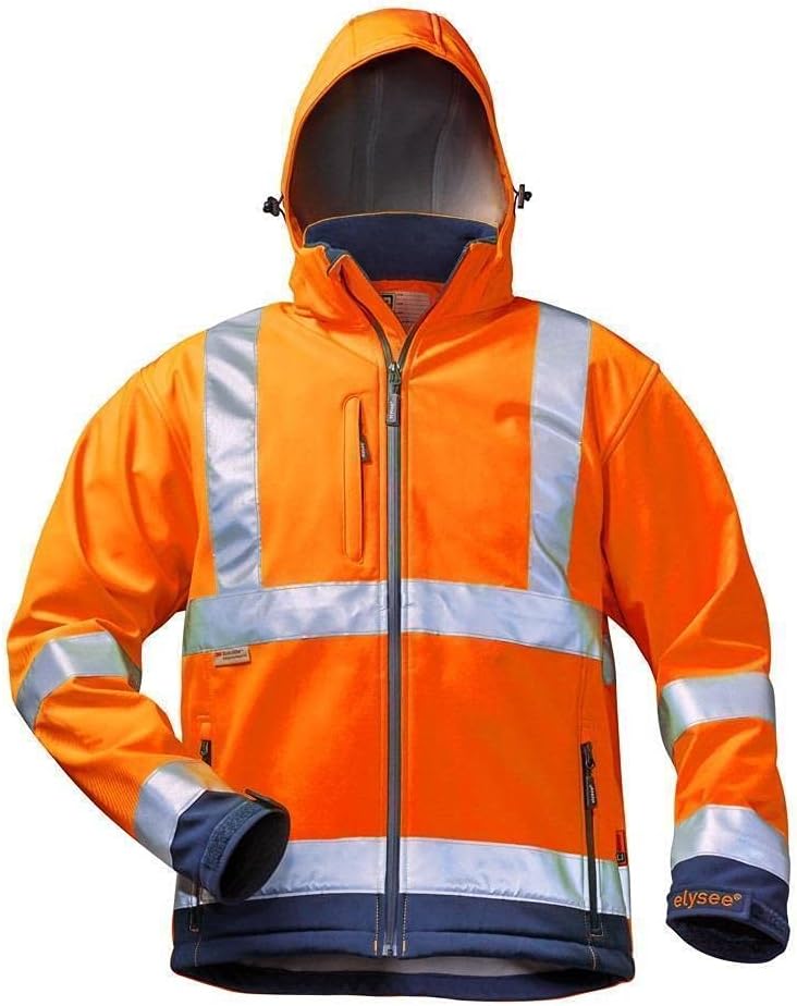 *BILL* WARNSCHUTZ-SOFTSHELLJACKE ELYSEE ORANGE/MARINE, EN 471/3