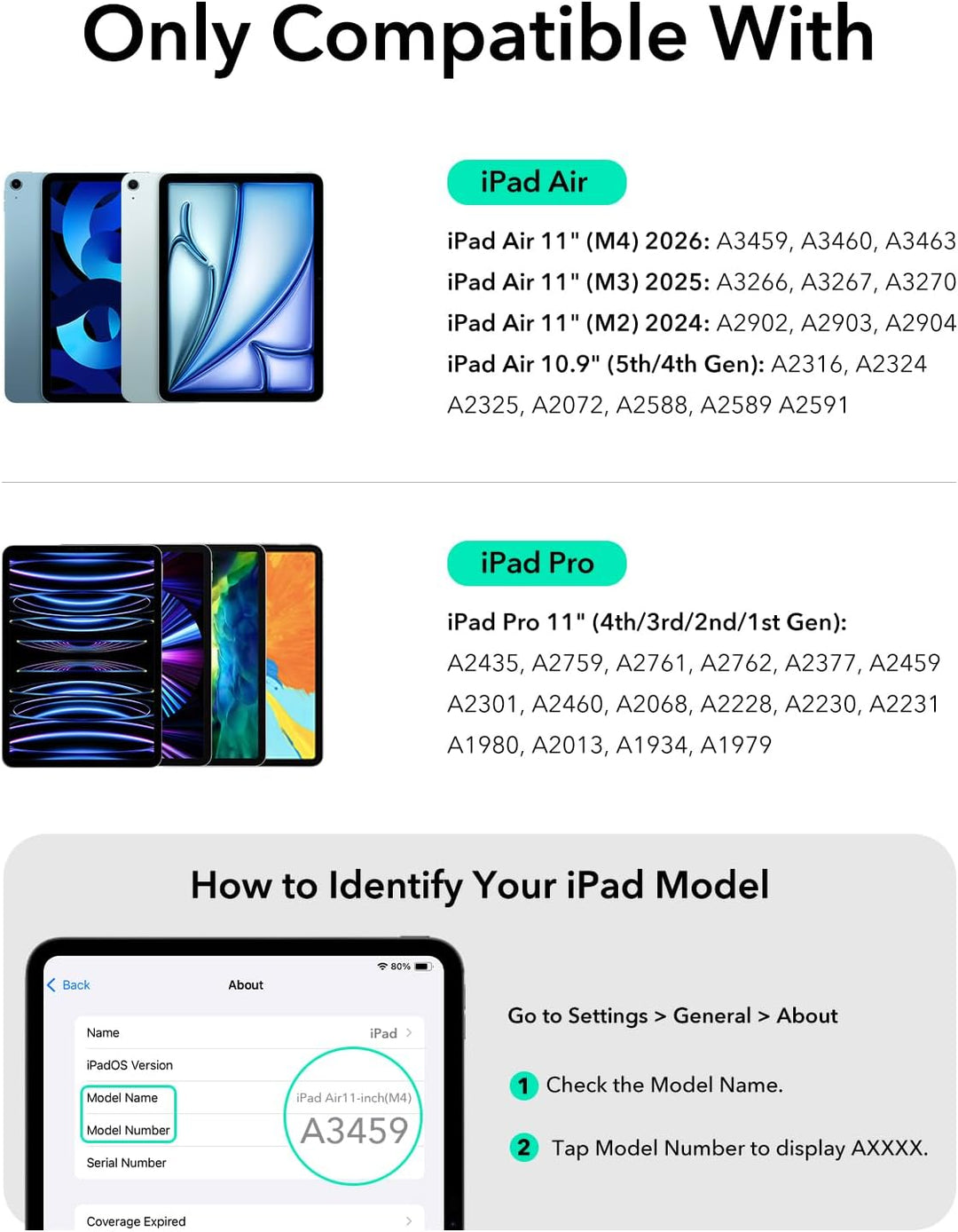 ESR für iPad Air 11" (M4/M3/M2)/Pro 11" Hülle mit Tastatur | für iPad Air 5/4. Gen, Sicherer Magnetv