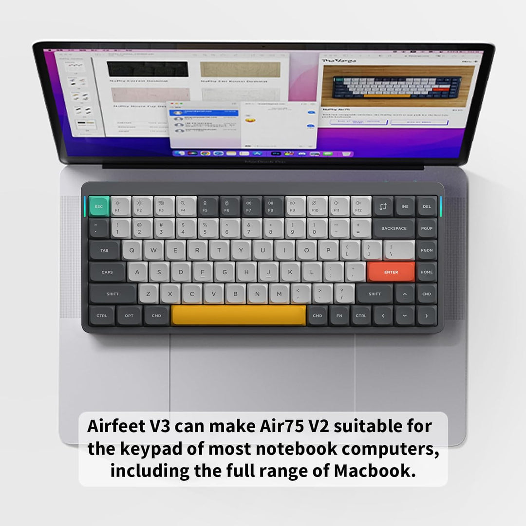 nuphy Air75 v2 Mechanische Tastatur QMK/VIA, 75% Low Profile Kabellose Tastatur, Bluetooth 5.1, 2.4G