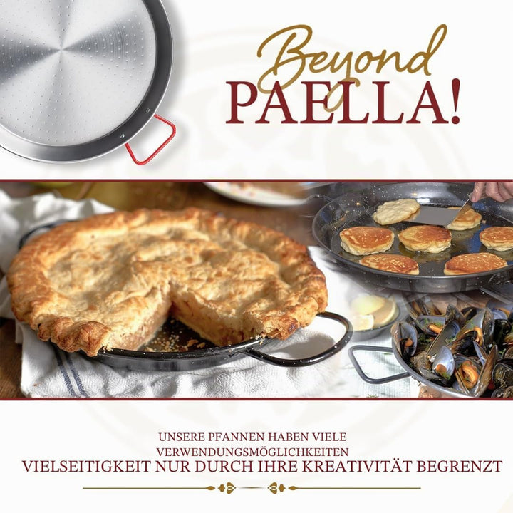 Garcima Paella Pfanne Stahl poliert, grau, 45 cm, 1 Stück Large, Large