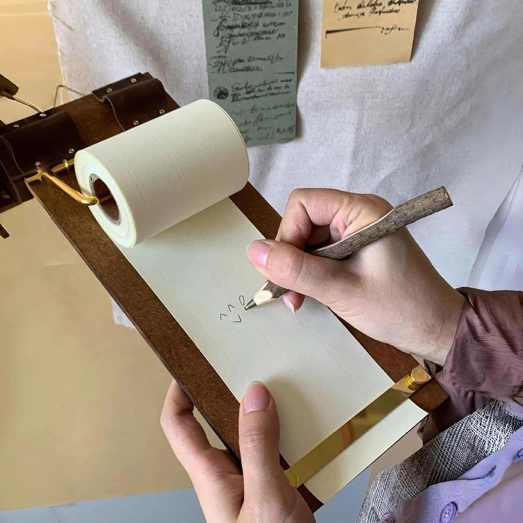 Küchen-Klemmbrett, Retro-Notizblock, Nachrichtenbrett, Wandmontage, Notizpapier mit Papierrolle, Hol