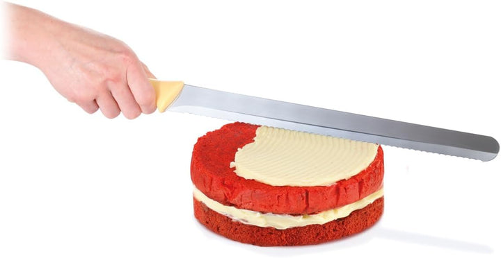 Tescoma DELICIA Tortenmesser 30 cm aus Kunststoff in Gelb zum Schneiden und Servieren von Kuchen Tor