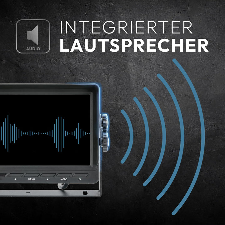 VSG24 13113 – 7“ Heavy Duty Transporter Rückfahrmonitor, Monitor inkl. Zubehör, e-Zulassung, TFT Dis