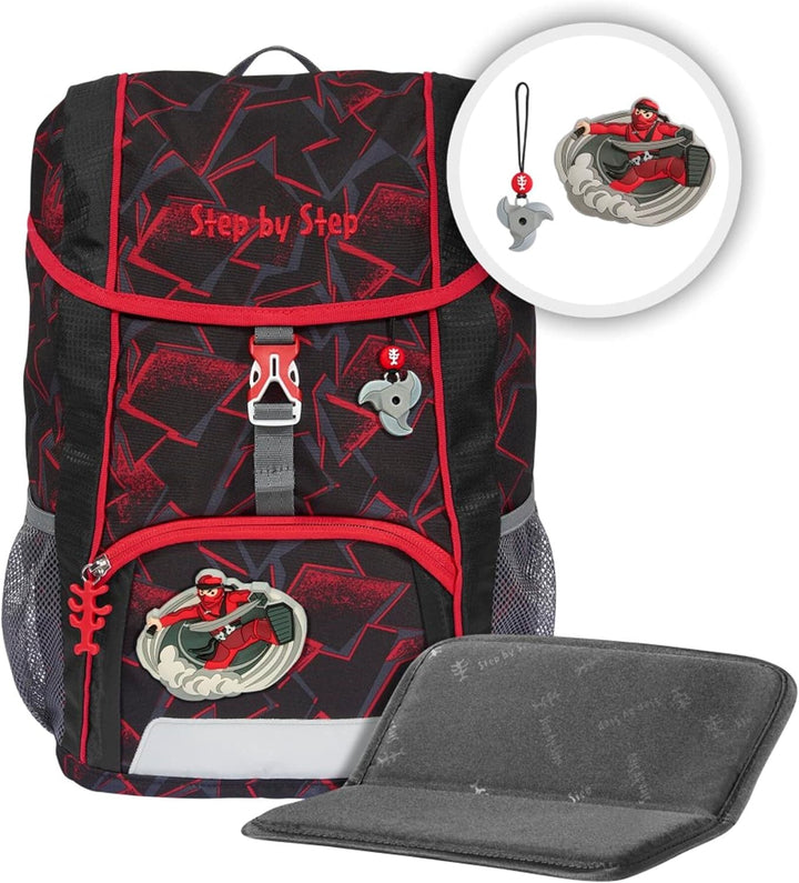 Step by Step Rucksack-Set KID „Ninja Yuma“, mit Sitzkissen, ergonomischer Mini-Ranzen mit höhenverst