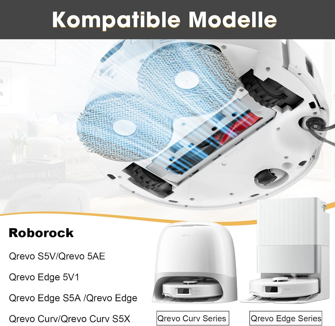 Ersatzteile Zubehörset für Roborock Qrevo Curv/Qrevo Edge/Qrevo Curv S5X/Qrevo S5V/Qrevo Edge S5A St