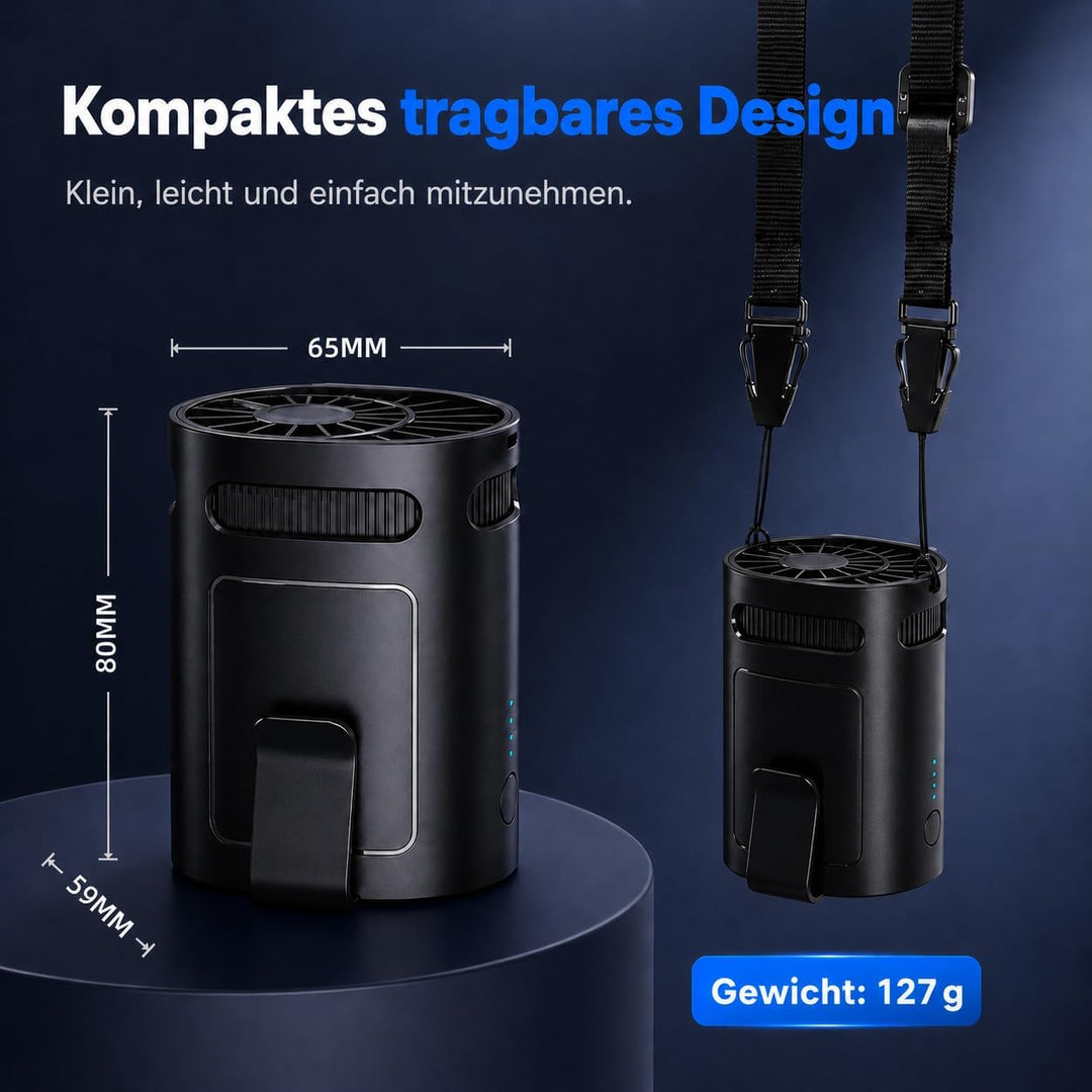 KoveYzao Tragbarer Ventilator, Aufladbarer Clip Ventilator mit 4 Speed & 13000 U/min Starker Luftstr