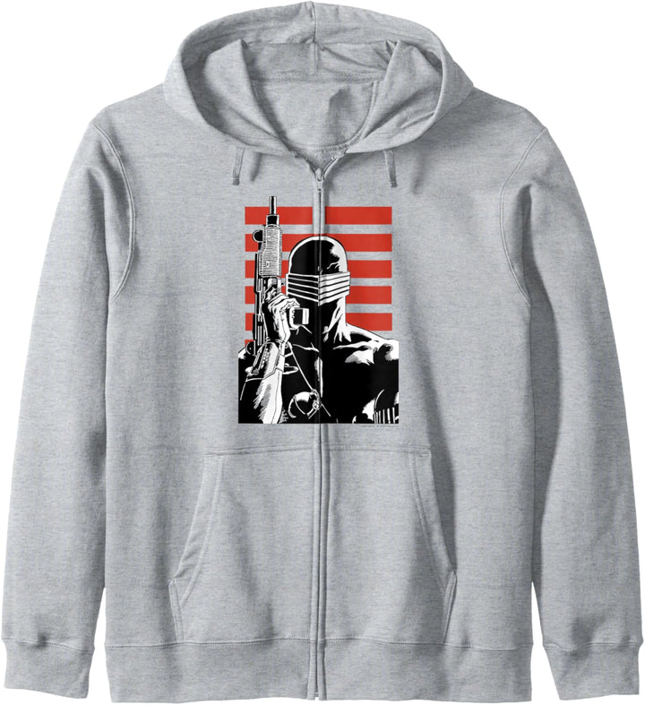 G.I. Joe Snake Eyes Retro Red Stripe Portrait Kapuzenjacke