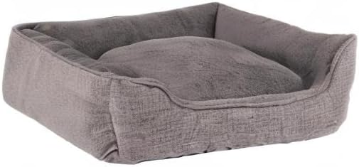 lionto Hundebett meliert Hundekissen Hundekörbchen Bezug abnehmbar, (S) 75x60 cm grau L 75 x B 60 x