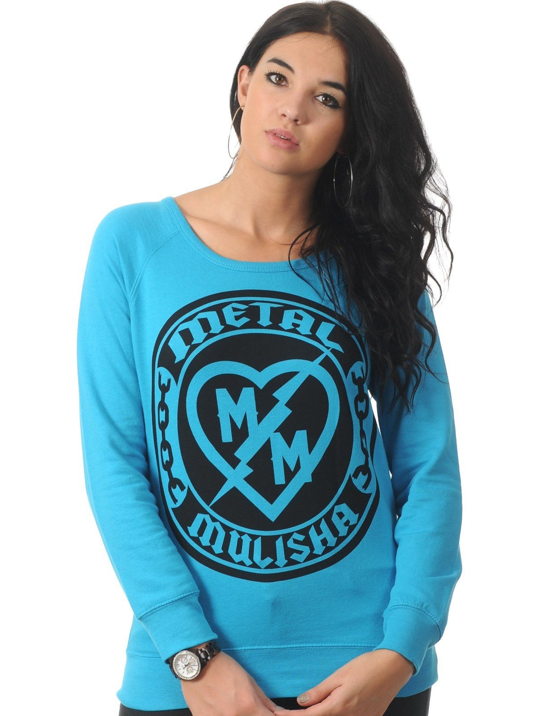 Metal Mulisha Hoodie/Fleece BOLT CREW FLEECE TEAL: Grösse Hoodie: L