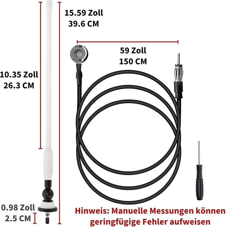 RED WOLF Gummi Ente Antenne Hochflexible, Marine Radio Antenne FM AM Stabil für ATV UTV Boot Yacht T