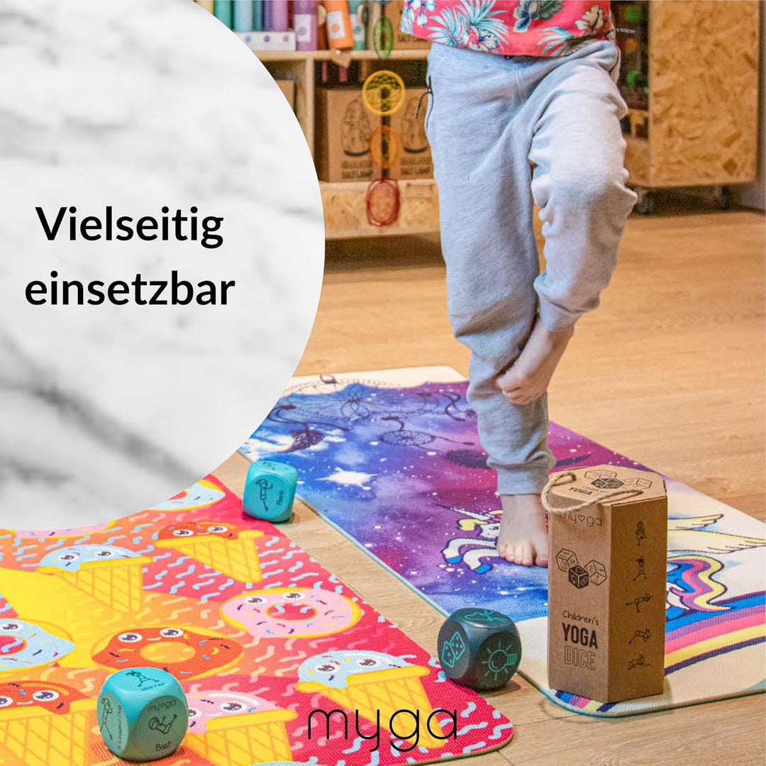 Myga Kinder Yogamatte | Rutschfest & Leichtes Gewicht | 6 mm Dicke | Ideal für Yoga, Bewegung, Spass