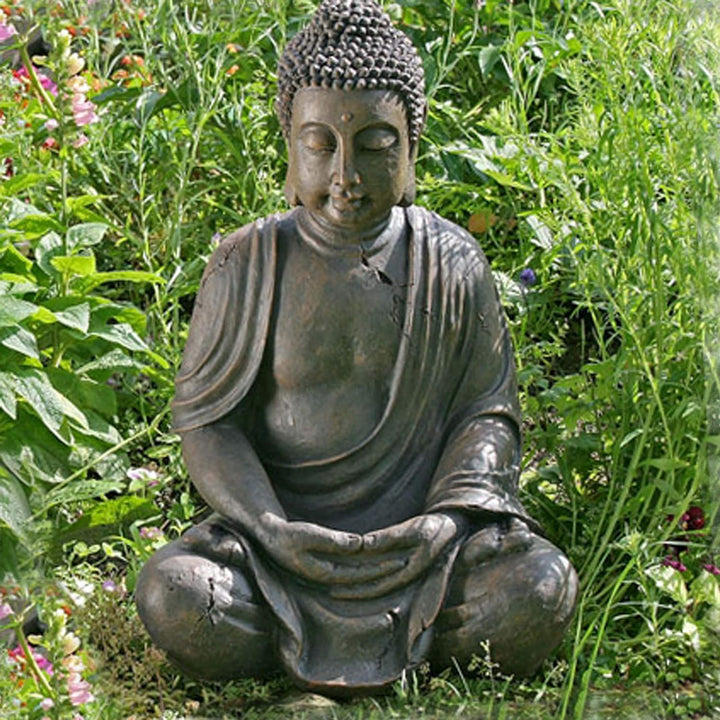Boltze Buddha Figur sitzend (Höhe 40 cm, Statue aus Kunstharz, Feng-Shui Deko, Dekoration / Geschenk