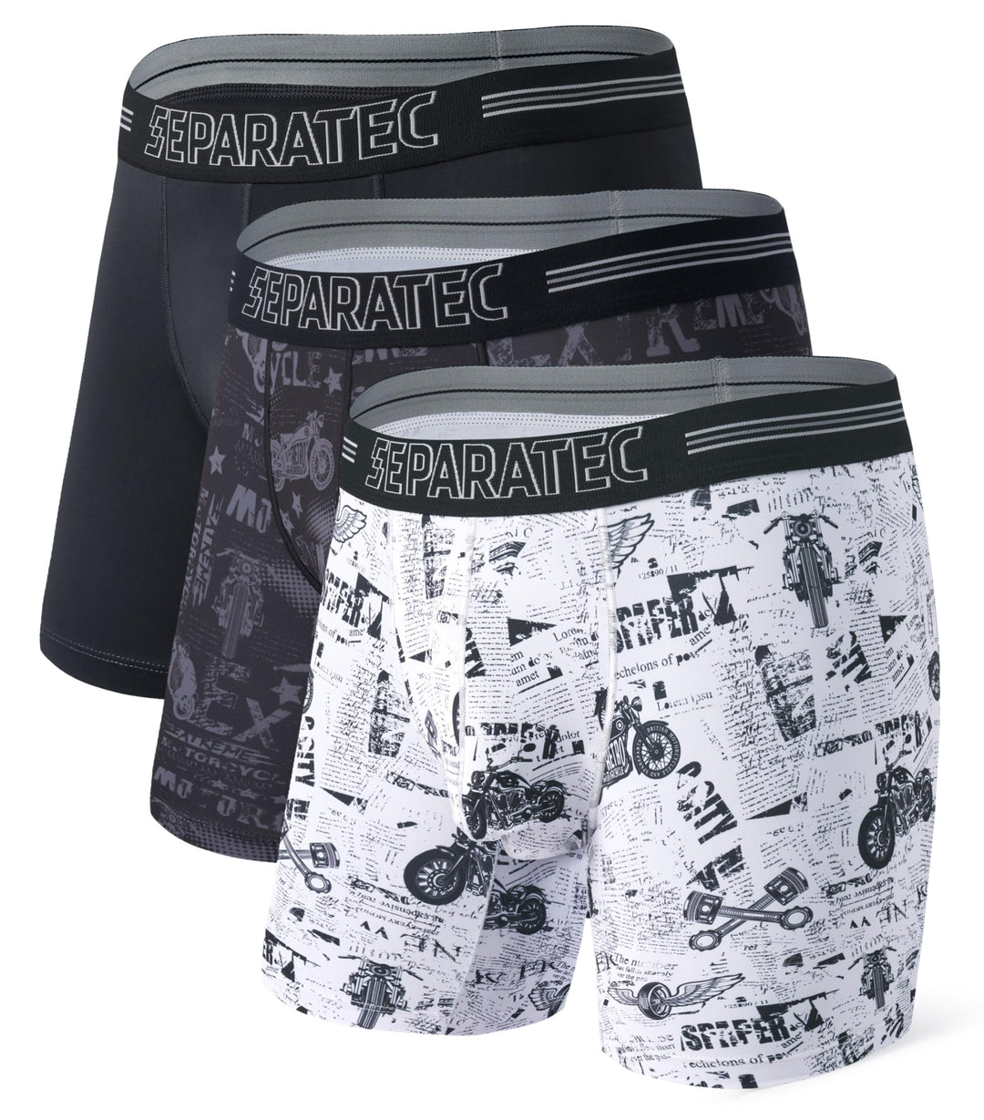 Separatec Sport Boxershorts Herren Schnelltrocknende Unterhosen Männer mit Doppelter Beutel Retrosho