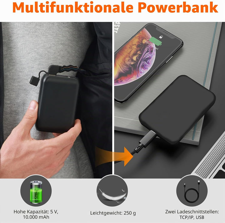 Mincoo Beheizbare Weste Damen Herren, Powerbank USB Wärmeweste Mit Akku 5V 10000 mAh, Winter Heizjac