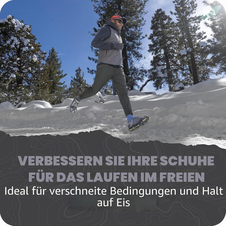 YAKTRAX Run Ice & Snow Grips für Laufschuhe, 3mm Carbide-Steel Spikes & 1.4mm Stainless-Steel Coils,
