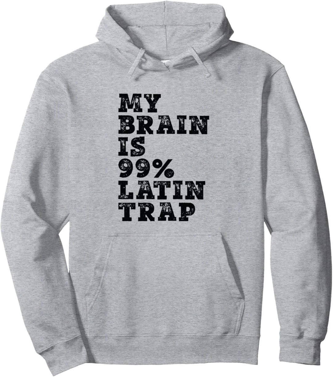 Mein Gehirn ist zu 99% Latin Rap Pullover Hoodie